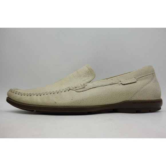 Ecco Beige Leather Dress Casual Moc Toe Slip On Loafer Shoes Mens 45 / 12 - 12.5 main image 8